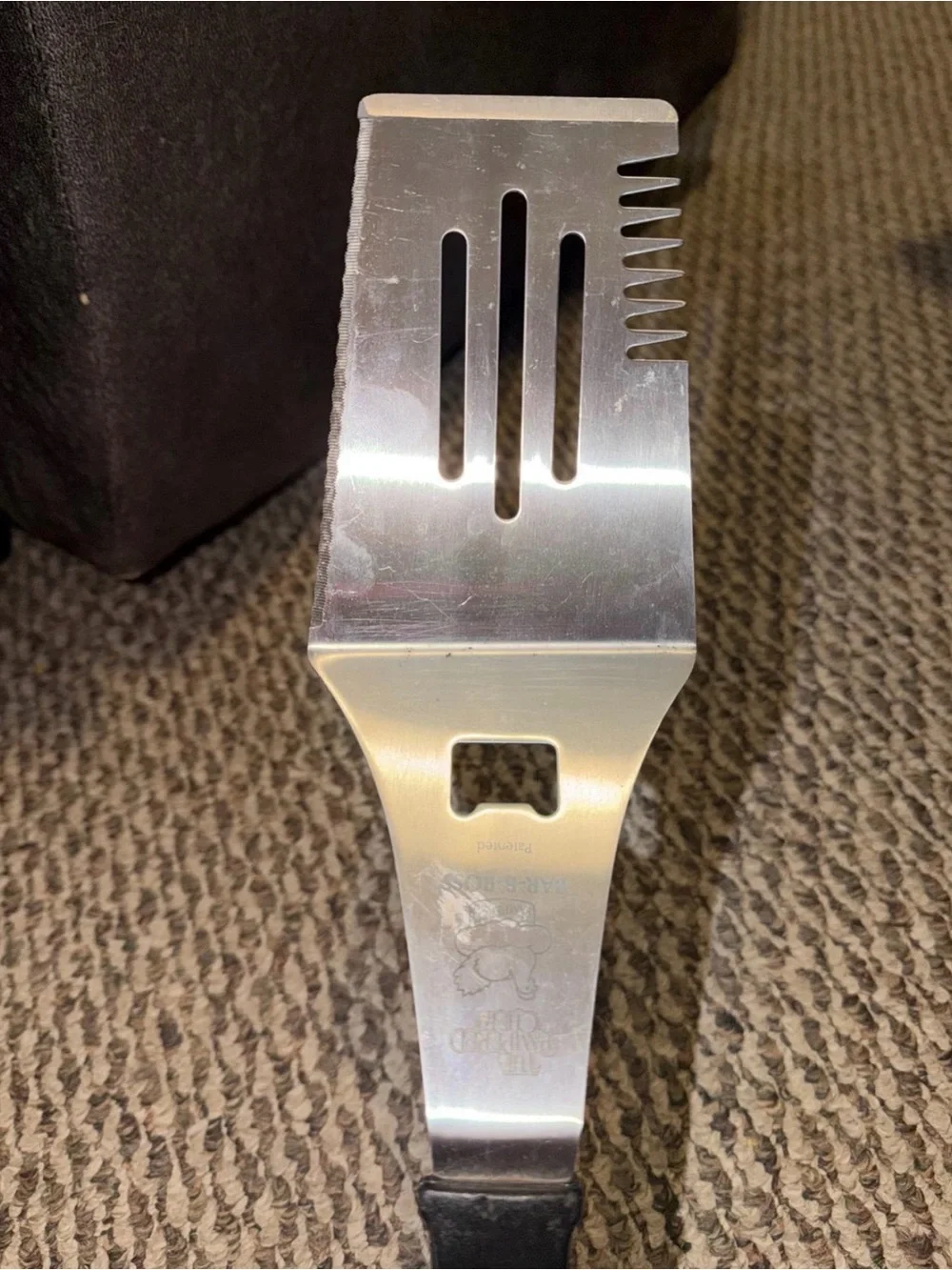 The Pampered Chef Stainless Steel Bar-B-Boss Turner with Black Handle